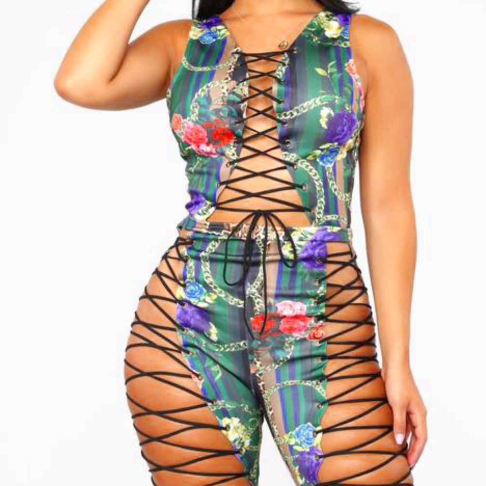 LACE UP JUMP SUIT